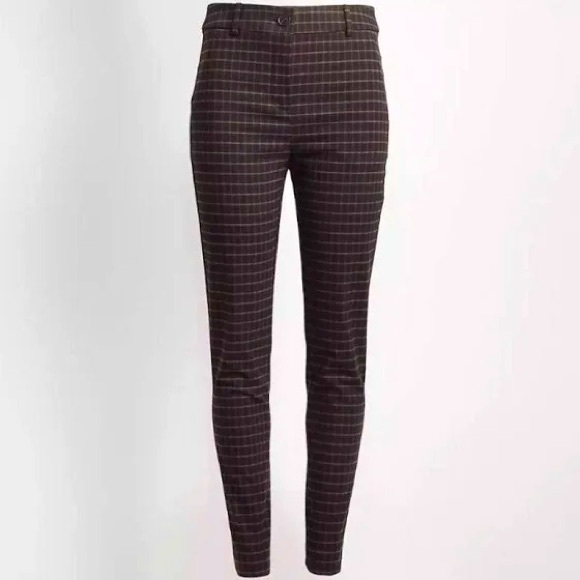 LOFT Pants - LOFT High Waist Plaid Skinny Ankle Pants, size 2, NEVER WORN